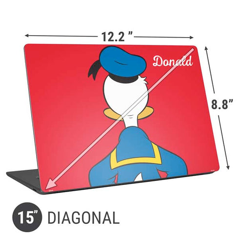 Disney Friends Donald Duck Backwards Universal Laptop 15in (12.2 x 8.8in) Skin
